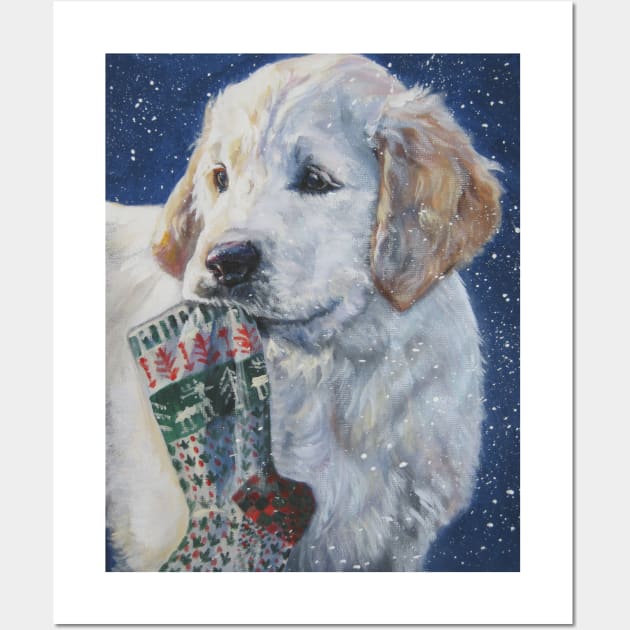 Golden Retriever Christmas Fine Art Painting Wall Art by LASHEPARD